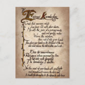 不気味な魔女の呪文 ハロウィン ホリデー ポストカード (正面)