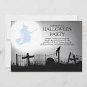 不気味な魔女の墓地 ハロウィンパーティーの招待状 招待状 (正面)