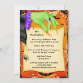 不気味な魔女の手 ハロウィンパーティー 招待状 (裏面)