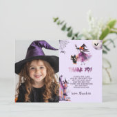 不気味な魔女ハローウィンパーティサンキューカード 招待状 (スタンド正面)