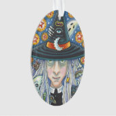 不気味な魔女、邪悪な目、スカル、ハロウィーンオーナメント オーナメント (正面)