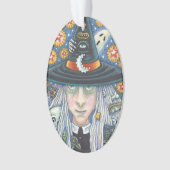 不気味な魔女、邪悪な目、スカル、ハロウィーンオーナメント オーナメント (正面)