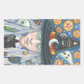 不気味な魔女、邪悪な目、スカル、吸血鬼のシール 長方形シール (正面)