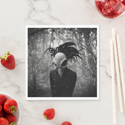 不気味な鳥スカルハロウィーン スタンダードランチョンナプキン (インサイチュ)