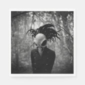 不気味な鳥スカルハロウィーン スタンダードランチョンナプキン (正面)