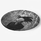 不気味な鳥スカルハロウィーン ペーパープレート (アングル)