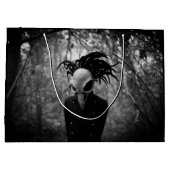 不気味な鳥スカルハロウィーン ラージペーパーバッグ (裏面)