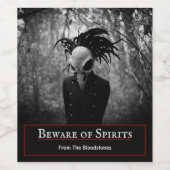 不気味な鳥スカルハロウィーン ワインラベル (シングルラベル)