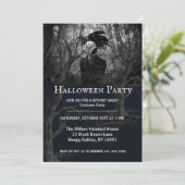 不気味な鳥スカルハローウィンパーティ招待状 招待状 (スタンド正面)