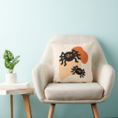 不気味な黒いクモとブロブオレンジの形ハロウィーン クッション (椅子)
