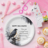 不気味な黒いレイヴンのハロウィーン ペーパープレート (パーティー)