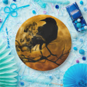 不気味な黒いレイヴンのハロウィーン ペーパープレート (パーティー)