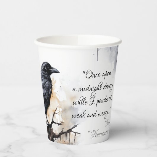 不気味な黒いレイヴンのハロウィーン 紙コップ (左)