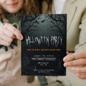 不気味な黒い木のクリープハロウィンパーティー 招待状