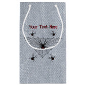 不気味な黒い未亡人スパイダーズくもの巣素朴白 スモールペーパーバッグ (裏面)