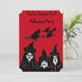 不気味な黒い魔女の怖いハロウィーンの招待 招待状 (スタンド正面)