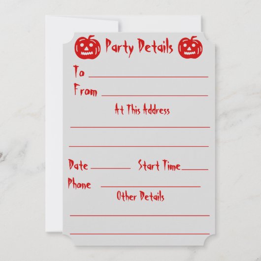 不気味な黒い魔女の怖いハロウィーンの招待 招待状 (裏面)