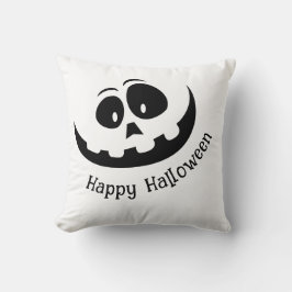 不気味な黒と白のハッピー・ハロウィン クッション