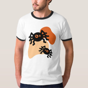 不気味な黒のウィドウスパイダースハロウィンショートスリーブ Tシャツ
