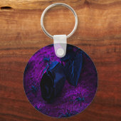 不気味な黒のマテリアルローズ、ブラックスパイダー キーホルダー (正面)