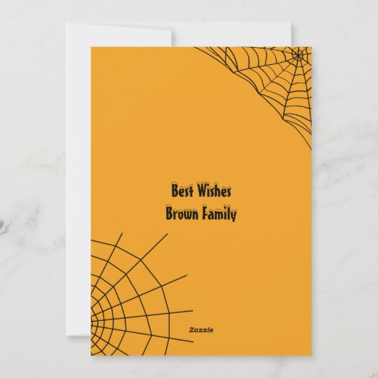 不気味な黒猫がハロウィンを彩る かわいい恐怖 シーズンカード (裏面)