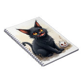 不気味な黒猫ノート ノートブック (右側)