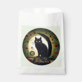 不気味な黒猫ライトグリーンハッピーハローウィン フェイバーバッグ (正面)