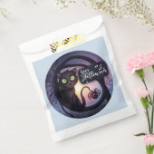 不気味な黒猫ライトブルーハッピーハローウィン フェイバーバッグ (封をした状態)