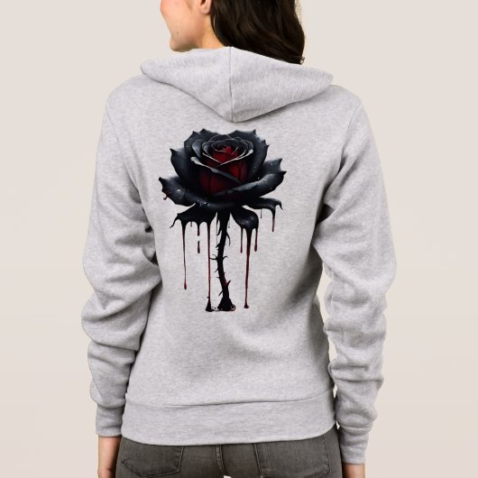 不気味な黒薔薇 パーカ (裏面)