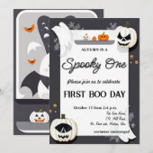 不気味な1歳の誕生日パーティーの招待状 シーズンカード (正面/裏面)