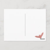 不気味な1歳の誕生日招待 ハロウィン ピンクのバット ポストカード (裏面)