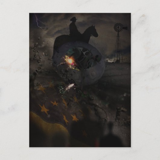 不気味なUFOクラッシュハガキ ポストカード (正面)