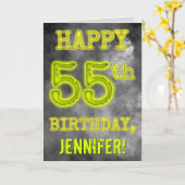 不気味に光るオーラのロゴ 「ハッピー55歳の誕生日」 カード (黄色い花)
