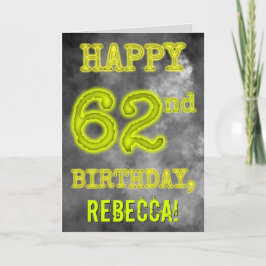 不気味に光るオーラのロゴ 「ハッピー６２歳の誕生日」 カード