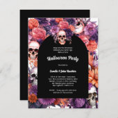 不気味エレガントな事件：洗練されたハロウィーン 招待状 (正面/裏面)