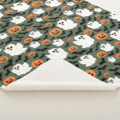 不気味カボチャとこうもりの可愛い幽霊チキン シェルパブランケット (3/4)