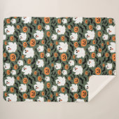 不気味カボチャとこうもりの可愛い幽霊チキン シェルパブランケット (正面(横))