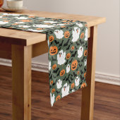 不気味カボチャとこうもりの可愛い幽霊チキン ショートテーブルランナー (インサイチュ)