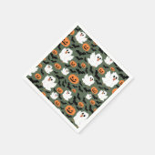 不気味カボチャとこうもりの可愛い幽霊チキン スタンダードカクテルナプキン (角)