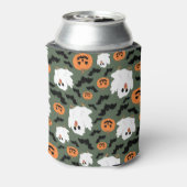 不気味カボチャとこうもりの可愛い幽霊チキン 缶クーラー (缶裏面)