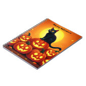 不気味カボチャの秋の白熱［赤熱］光を放つ夜 ノートブック (左側)