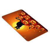 不気味カボチャの秋の白熱［赤熱］光を放つ夜 マグネット (右側)