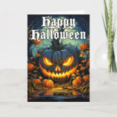 不気味カボチャ怖いハロウィーン カード (正面)