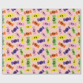 不気味カラフルなキャンディズピンキーシームレスハロウィーン ラッピングペーパー (フラット)
