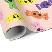 不気味カラフルなキャンディズピンキーシームレスハロウィーン ラッピングペーパー (ロールコーナー)