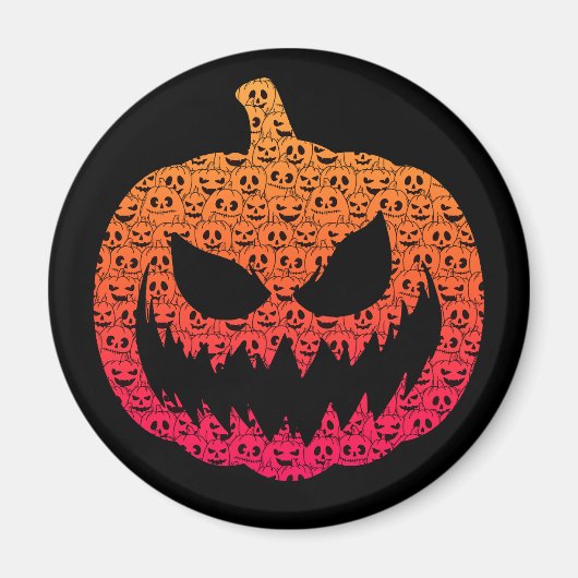 不気味カラフルカボチャ – Halloween Pattern マグネット (正面)