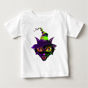 不気味カラフル猫 ベビーTシャツ