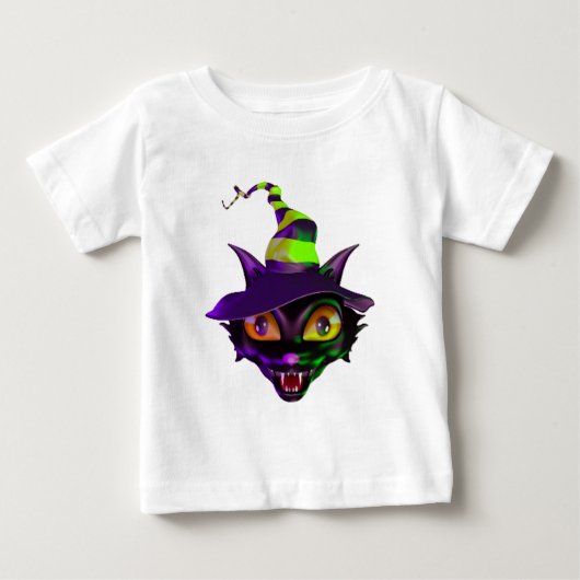 不気味カラフル猫 ベビーTシャツ (正面)