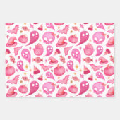 不気味ガーリーハロウィーン誕生日パーティーギフトラップ ラッピングペーパーシート (正面2)