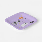 不気味キュートスケルトン&幽霊ハロウィーン誕生日 ペーパープレート (傾斜あり)